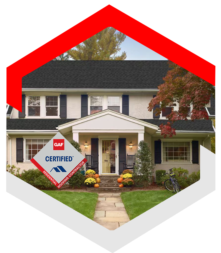 Image of residential home with GAF roofing